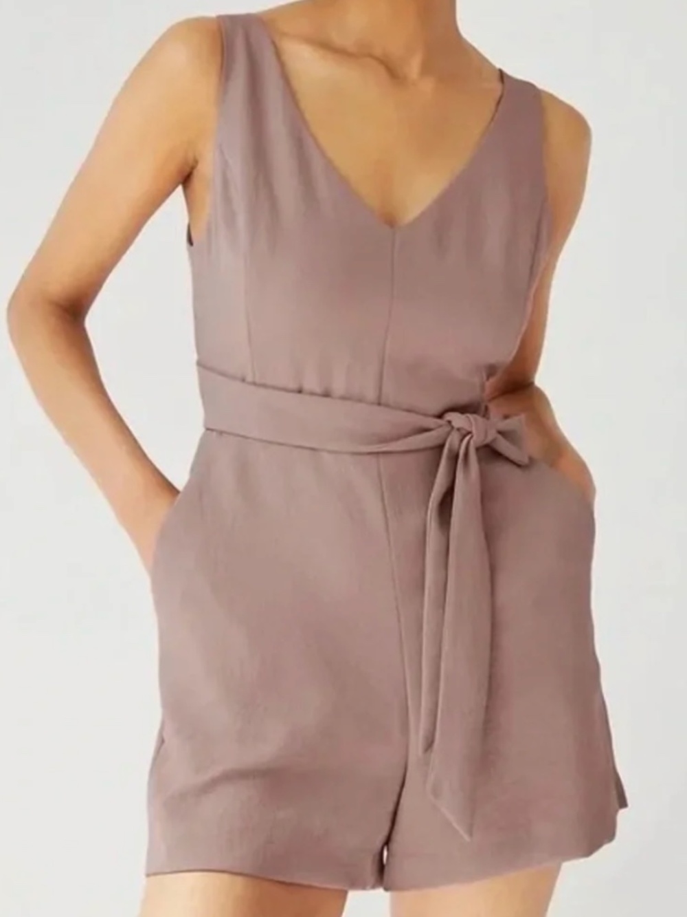 Dusty pink Écoulement playsuit